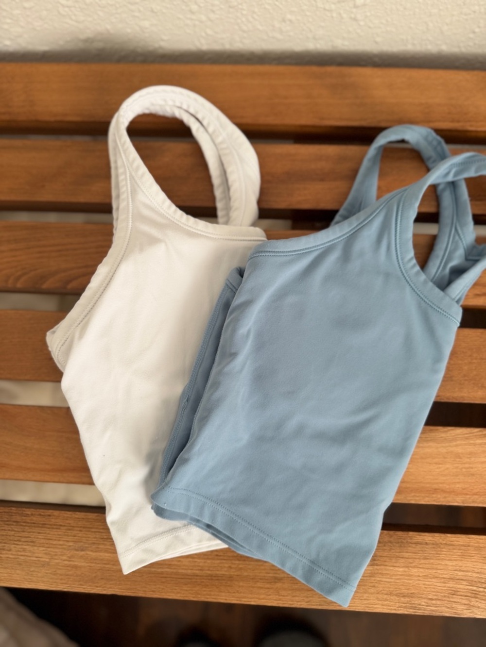 Athletic Tank Tops - White & Light Blue bundle (2)